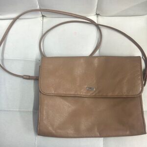 PHILIPPE Vintage Tan leather crossbody handbag purse